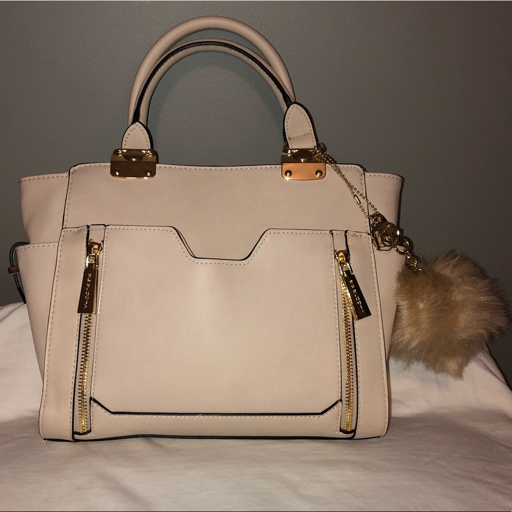 Pink purse with gold detailing